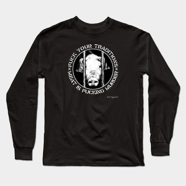 Meat is Murder Long Sleeve T-Shirt by AnimalRightsApparel